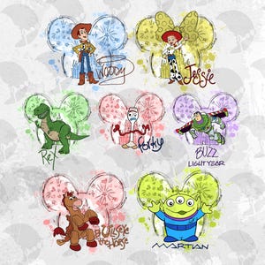 Toy Story Watercolor Png Bundle, Digital Clipart Bundle, Woody Png, Buzz Lightyear Png, Printable Art, Jessie Png, Toy Story Digital Print