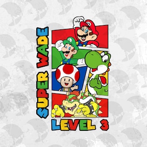 Custom Birthday Mario Png, Super Princess Birthday Png, Custom Birthday Png, Super Kid Png, Super Birthday Boy Png, Matching family Png