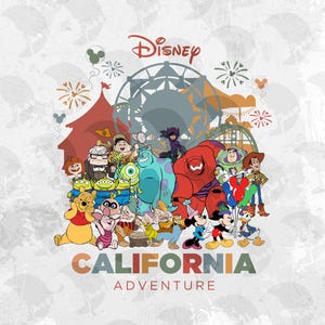 Retro ThemePark California PNG, Mickey Minnie Est 1955 PNG, Mickey And Friends PNG, California Park png, Park Family Vacation Png