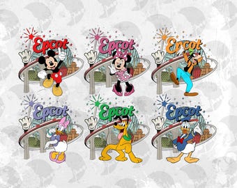 Retro Mickey and Friends Epcot Vacation PNG: Magic Castle Digital Download