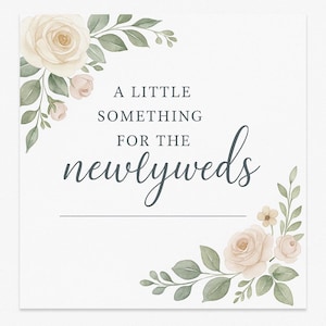 Cartes postales imprimables pour mariage : élégantes cartes-cadeaux florales pour jeunes mariés - lot de 3