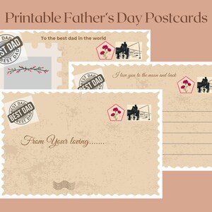 Dia dos Pais - Cartões Postais para Imprimir - Download Digital