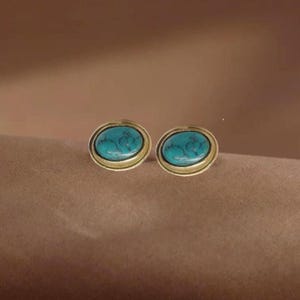 Natural Turquoise Studs Earring, 925 Sterling Silver Solitaire Tiny Studs, Gold Plated For Helix Conch Cartilage Jewelry Making Supplies