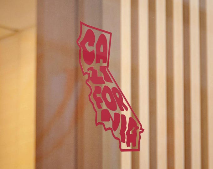 California State Outline Lettering Sticker | Die-Cut Sticker DTF