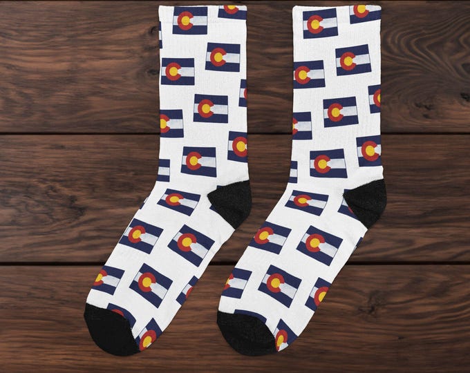 Colorado Flag Crew Socks | Padded, Cushioned, Breathable Comfort