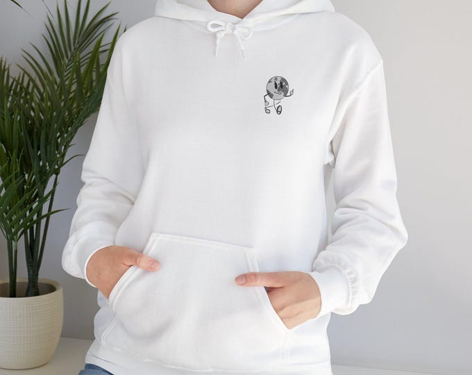 Tiny Earth Hoodie | Minimal Kawaii Chest Logo