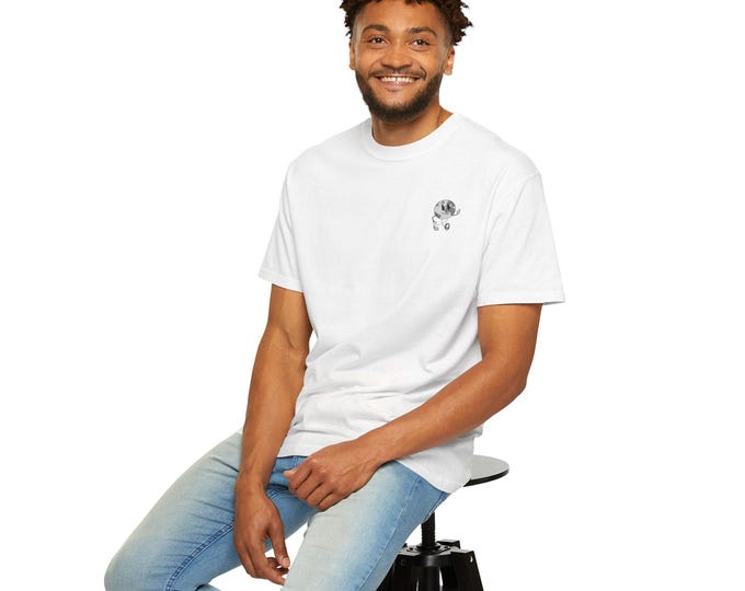 Garment-Dyed Earth Illustration T-Shirt | Relaxed Fit Heavyweight Cotton Tee