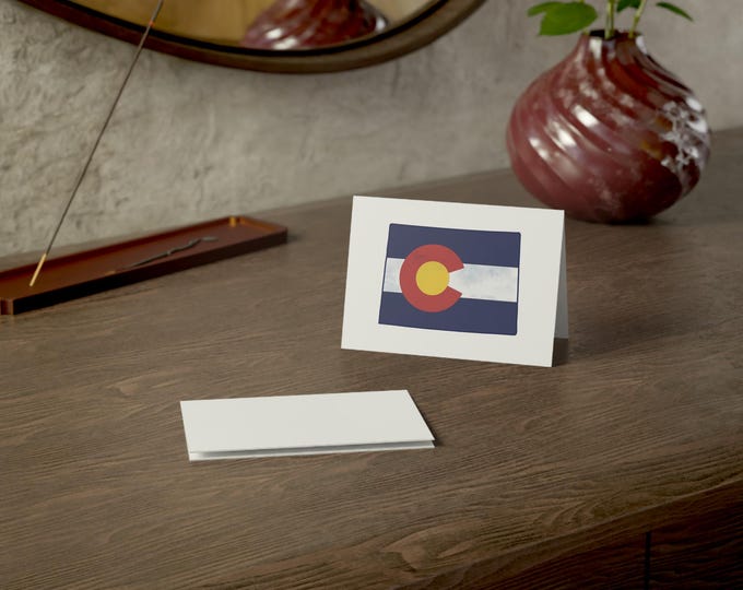 Colorado Flag Greeting Cards | Hand-Painted State Note Cards, Blank Inside