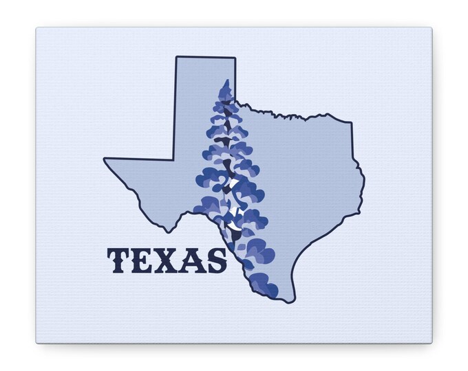 Texas Bluebonnet Map Canvas