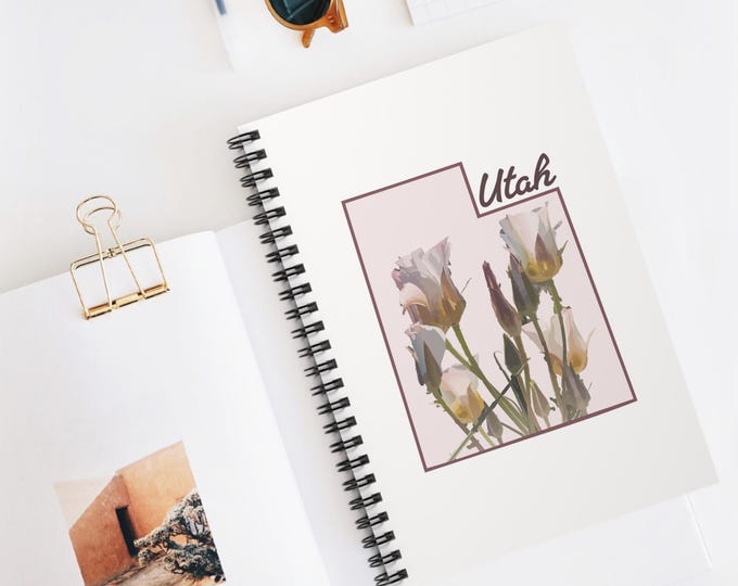 Utah Sego Lily Floral Notebook | Spiral Ruled Journal