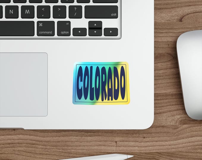 Colorado Retro Oval Lettering Sticker | Holographic Die Cut Sticker