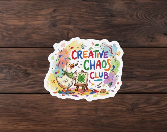 Creative Chaos Club Custom Shape Magnet | Colorful Art Club Illustration