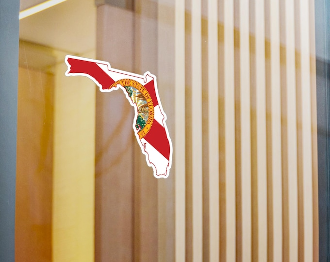 Florida State Flag outline Kiss-Cut Vinyl Decal | Florida map sticker