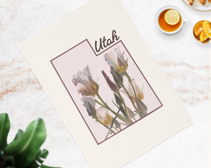 Utah Wildflowers Cotton Tea Towel | State Floral Kitchen Towel