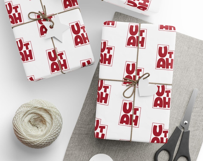 Utah Bold Typography State Print Wrapping Papers | Minimal Graphic