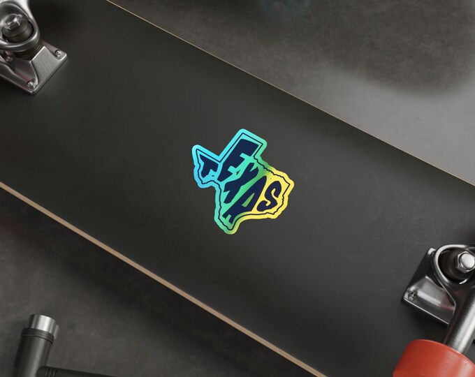 Texas Outline Holographic Sticker | Weather-Resistant Die Cut Vinyl Decal