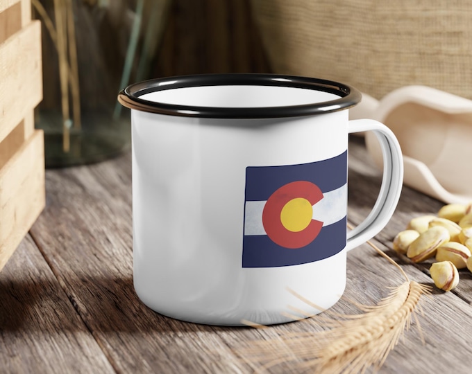 Colorado Flag Enamel Camp Cup | State Flag Camping Mug