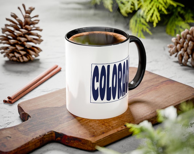 Colorado Retro Text Mug | Ceramic Coffee Cup 11oz 15oz