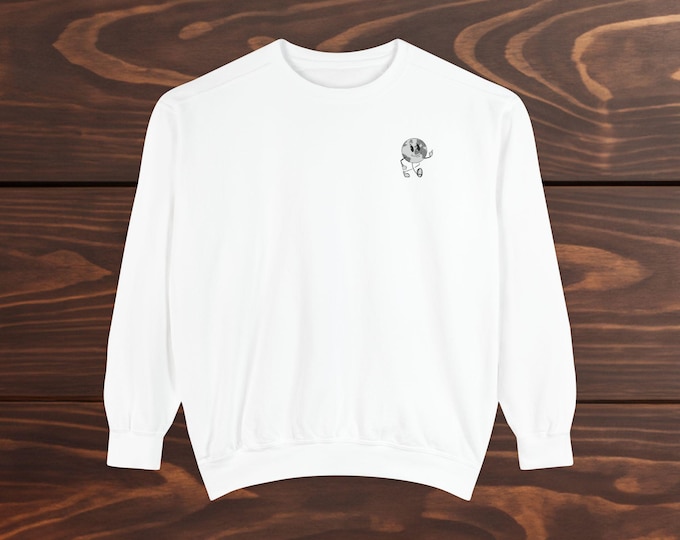 Retro Hand-Drawn Earth Rubber Hose Illustration Sweatshirt