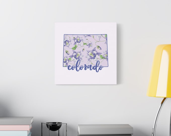 Floral Colorado Map Canvas