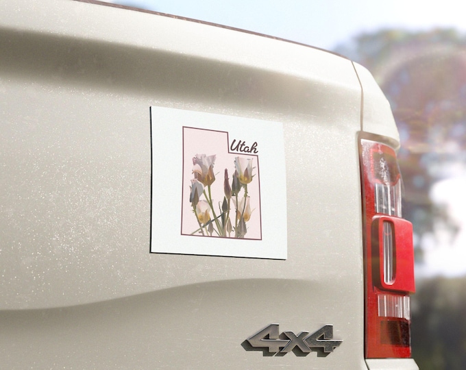 Utah Roses Car Magnet | State Outline Floral Magnet