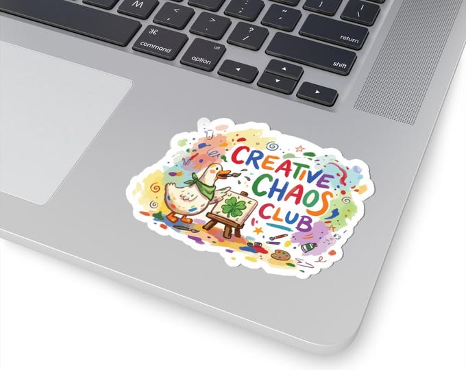 Creative Chaos Club Sticker | Duck Painting Kiss-Cut Vinyl