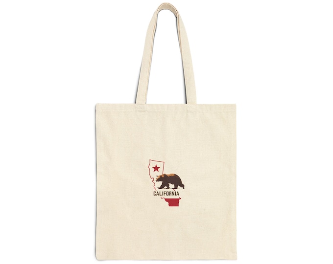 California State Flag Bear Star tote bag | canvas state outline