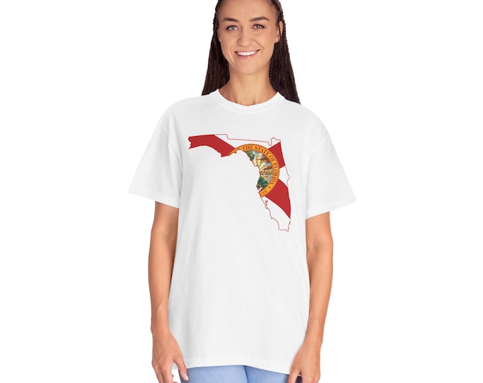 Florida Outline Seal T-Shirt | Garment-Dyed Vintage Map Tee