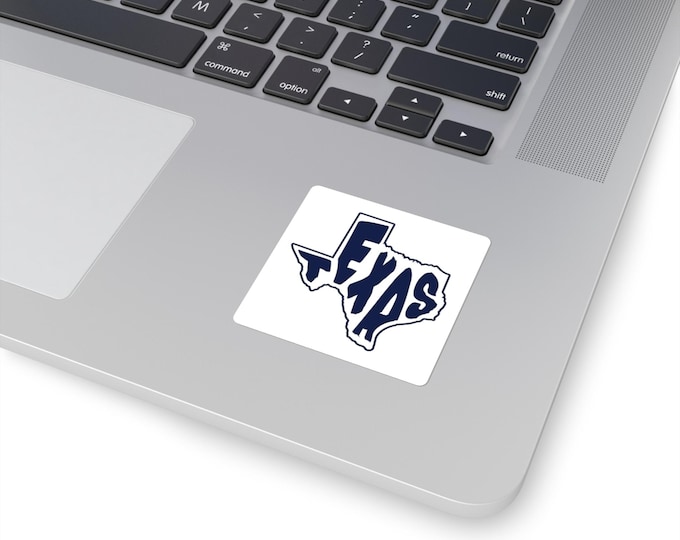 Texas State Outline Sticker | Navy Vinyl Laptop Decal (Square)