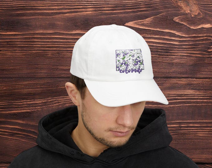 Colorado State Blue Columbine cap | Dad hat with state flower design