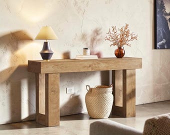 Table console de ferme de 63 pouces, table de canapé étroite en bois pour l'entrée et le salon