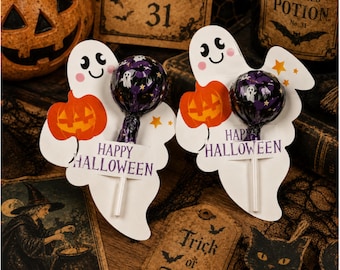 Halloween Ghost Lollipop Holders: Halloween Party Favours