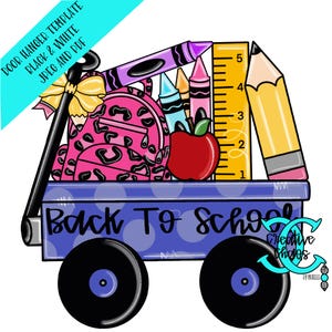 TEMPLATE:  Back To School Wagon Door Hanger Template