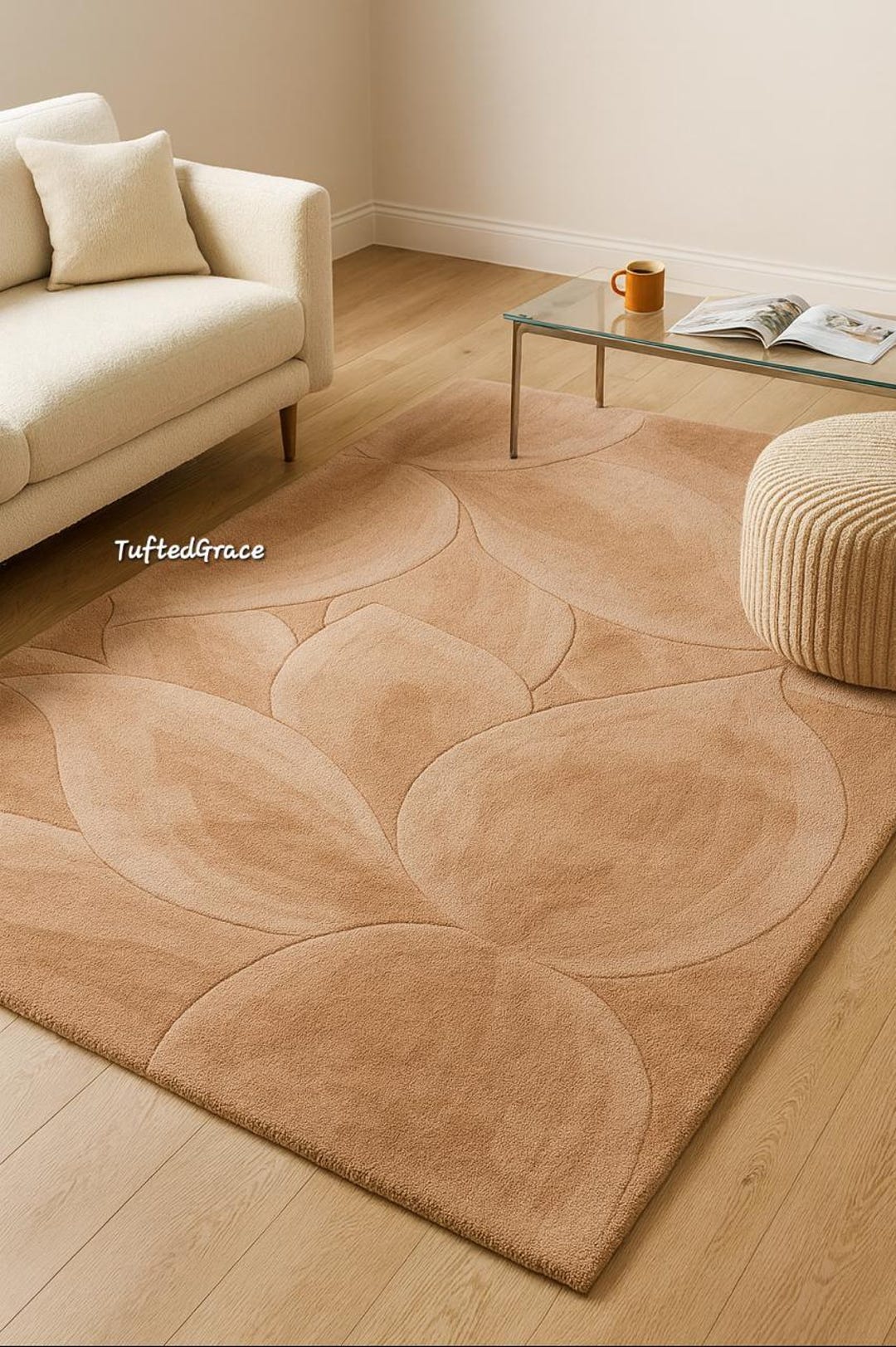 Hand-tufted New Zealand Wool Rug – Plush Floral Petal Design - Etsy