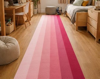 Rainbow Striped Hand Tufted Wool Runner Rug Colorful Modern Hallway Carpet Handmade Luxury Decor Today