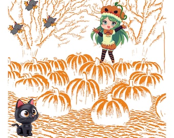 Tumbler: Chibi Halloween Pumpkin Patch