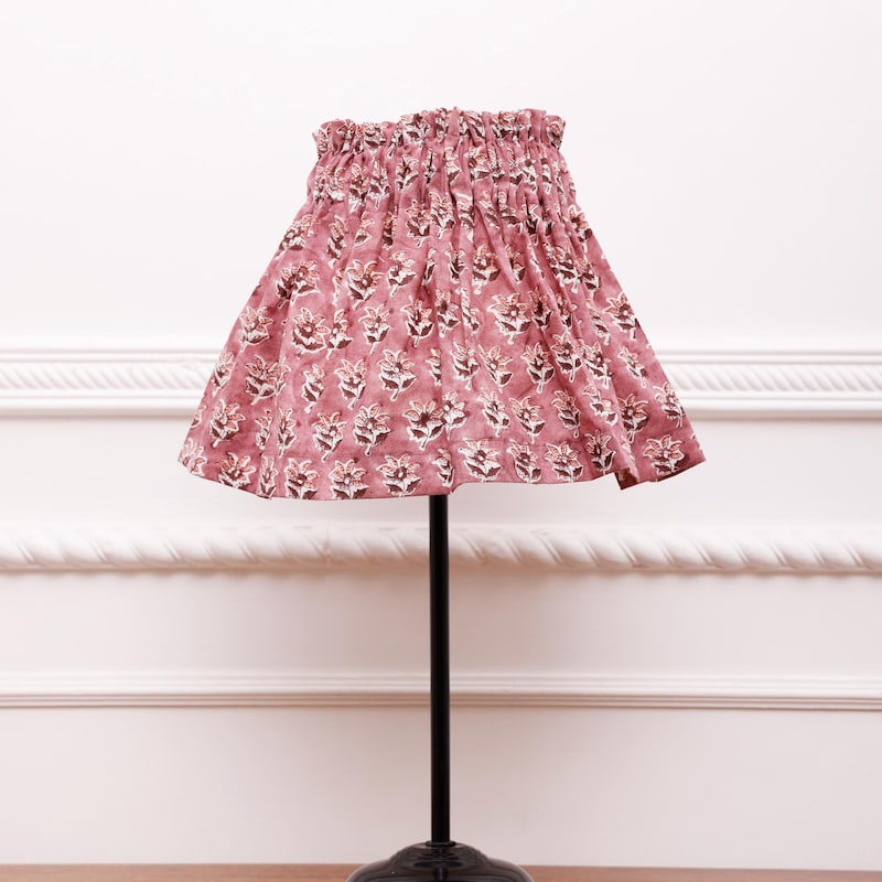 Cone Shape Red Roses Mauve Floral Lampshadees - Etsy