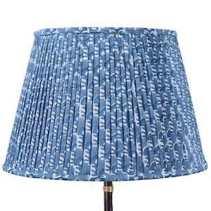 Handmade Gray Cotton Lampshade: Pleated Bohemian Lighting