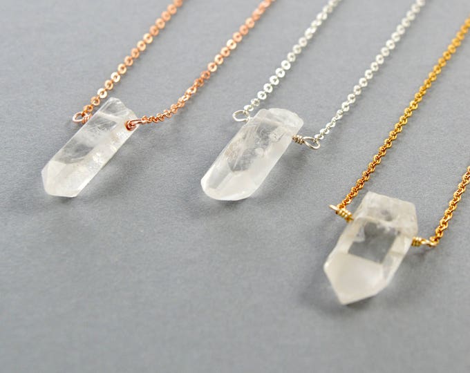 RAW QUARTZ Crystal Point Necklace, Quartz Crystal, Clear Quartz Crystal Necklace, Quartz Crystal Pendant, Clear Quartz Pendant, Quartz