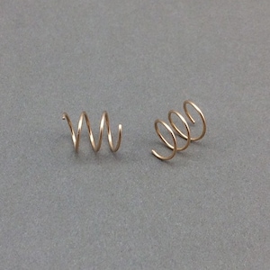 Spiral Earrings, Triple Piercing Earrings, Rose Gold Earrings, Gold Filled Earrings, Spiral Hoop Earrings, Spiral Hoops, Minimalist Earrings