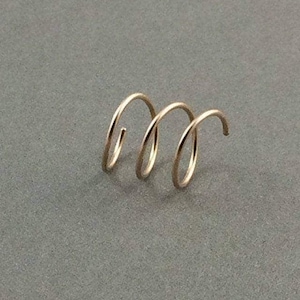 TRIPLE // Gold Spiral Hoop Earrings – Triple Piercing Minimalist Spiral Hoops in Gold Filled