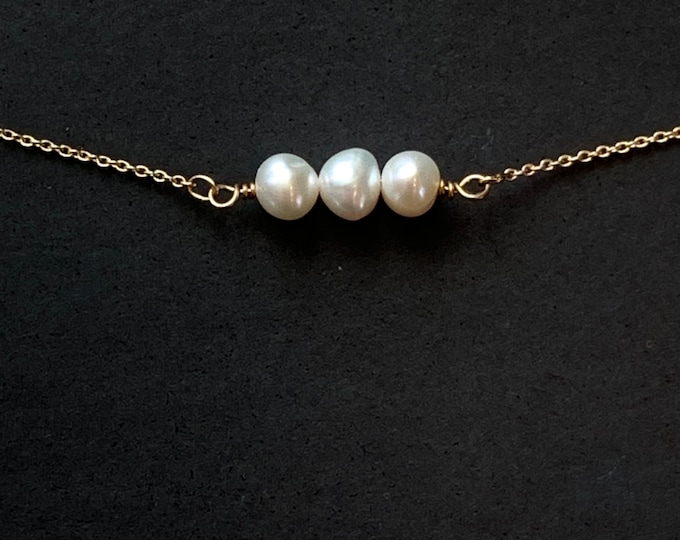 Dainty 5mm White Freshwater Pearl Necklace