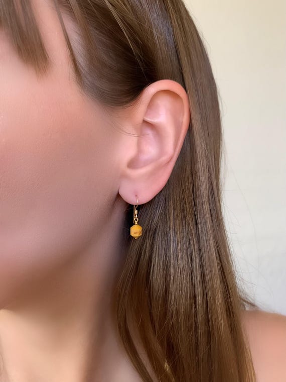Crazy Lace Agate Drop Earrings – Natural Gemstone Bead Dangles – Handmade Stone Jewelry