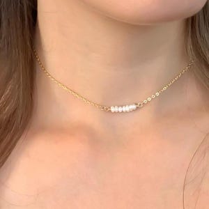 Winzige Süßwasserperlen Halskette – Zierliche Perle – Minimalistischer Schmuck