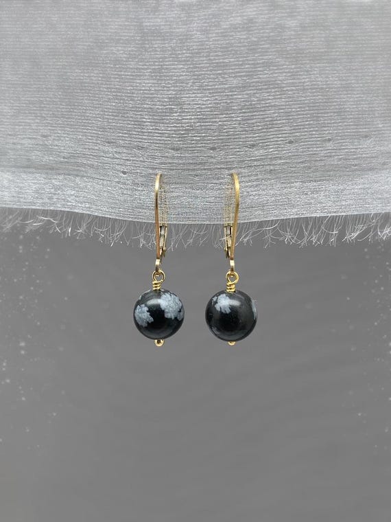 Snowflake Jasper Leverback Earrings – Nature Inspired Gemstone Jewelry in Gold Filled or Sterling Silver