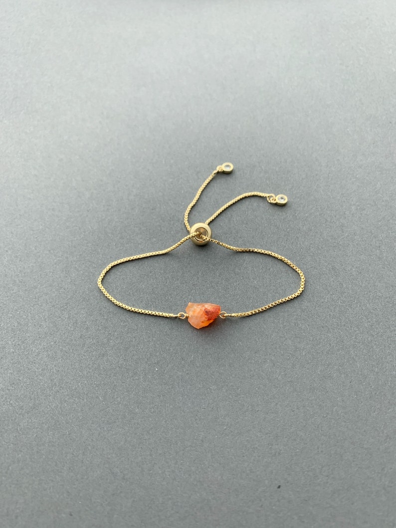 RAW CARNELIAN Bracelet, Adjustable Bracelet, Crystal, Gold, Silver, or Rose Gold Adjustable Bracelet 