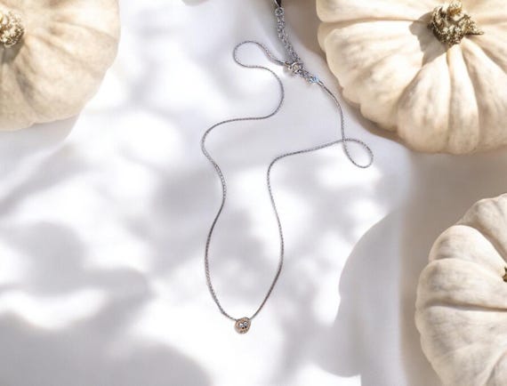 CZ Skull Necklace – Dainty Skeleton Pendant – Cute Halloween or Layering Necklace