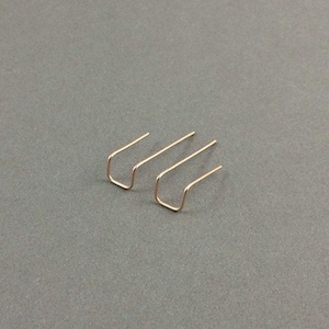 Double Piercing Staple Earrings – Long & Short Minimalist Gold Threader Stud Hoops