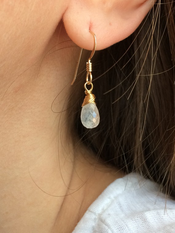 Moonstone Drop Earrings – 14k Gold Filled, Sterling Silver, or Rose Gold Filled Gemstone Jewelry