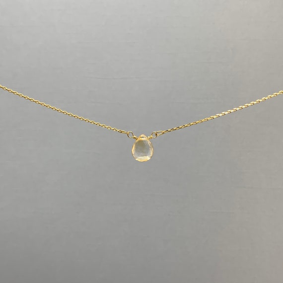 Citrine Necklace – November Birthstone Pendant in 14k Gold Filled or Sterling Silver